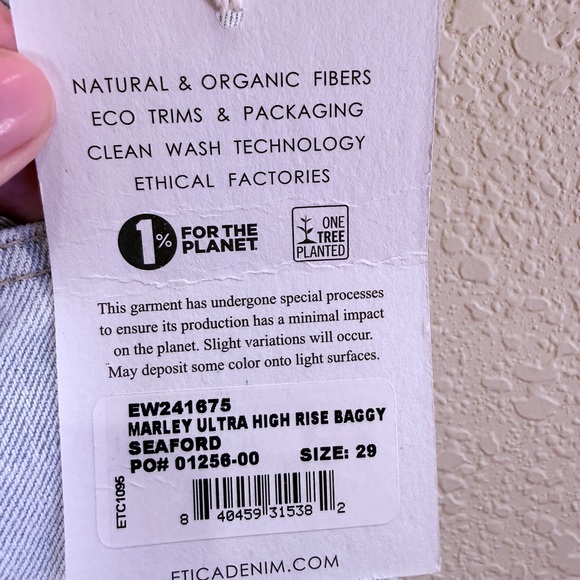 Etica Women's Marley Ultra High Rise Baggy Wide Leg Jeans Seaford Sz 29 - Picture 8 of 13